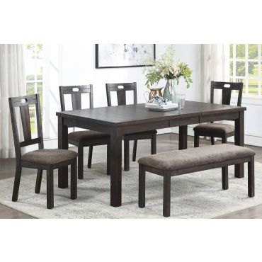 Caine Rustic Finish Dining Table Set