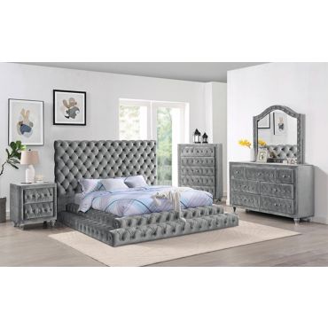 Carlie Button Tufted Modern Bedroom Set