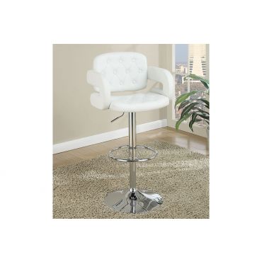 Carter Tufted White Leather Barstool