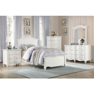 Carus White Finish Youth Bedroom Furniture