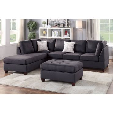 Casablanca Ebony Microfiber Sectional Set