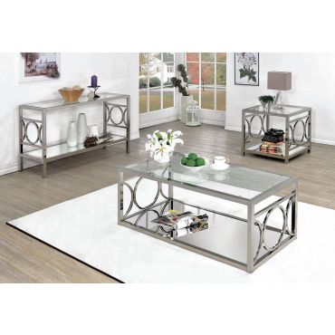 Cathy Modern Coffee Table Mirrored Shelf