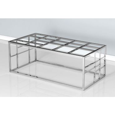 Cayla Glass Top Modern Coffee Table