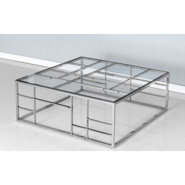 Cayla Square Glass Top Coffee Table
