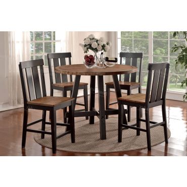 Manton Round Pub Table Set, Rustic Counter Height Kitchen Table And Chairs