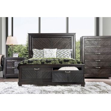 Celine Transitional Style Storage Bed