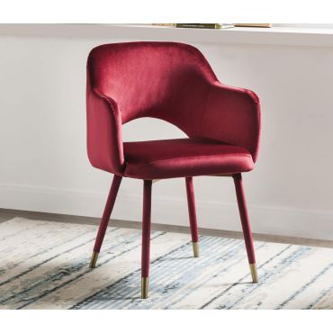 Celona Red Velvet Accent Chair