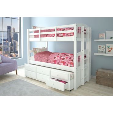 Chairlie White Bunkbed With Drawers