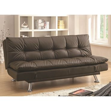 Chaise Dark Brown Leather Futon