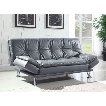 Homelegance Reel Click-Clack Sofa Bed - Dark Brown - Tufted Fronts, Marjen  of Chicago