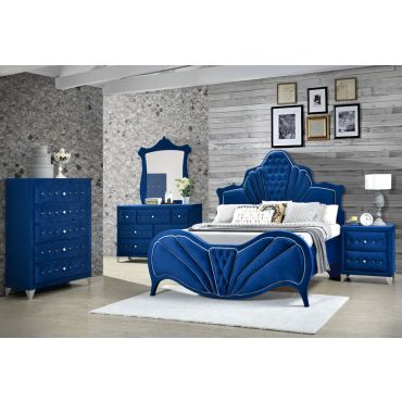 Chareau Blue Velvet Bedroom Collection