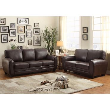Charley Brown Leather Sofa