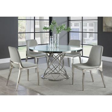 Clarice Modern Round Glass Dining Table