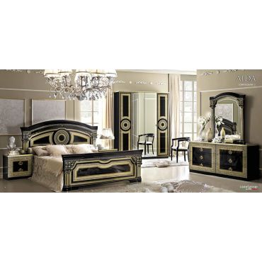 Aida Black Italian Bedroom Set