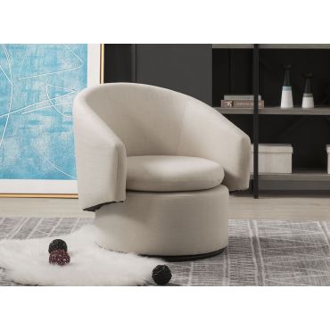Clea Swivel Accent Chair Sand Linen