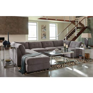 Clermont Modular Sectional Set Grey Microfiber