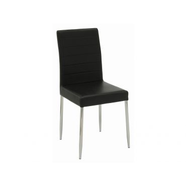 Clio Black Leather Dining Chairs