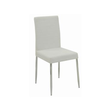 Clio White Leather Dining Chairs
