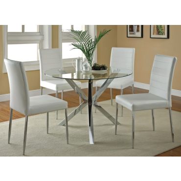 Clio Modern Round Glass Kitchen Table Set