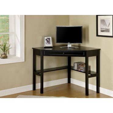 Porto Black Finish Corner Desk