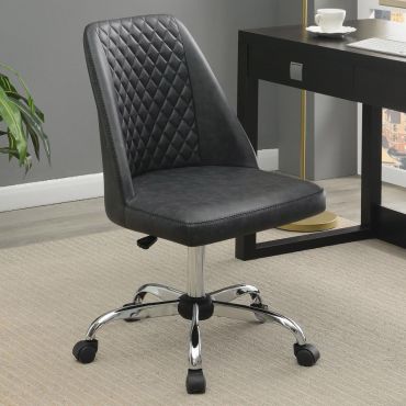 Coby Grey Leather Office Chair