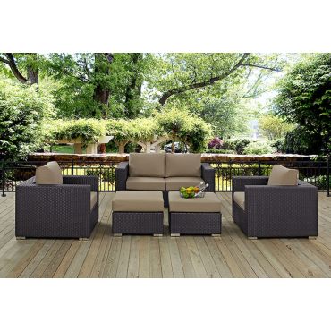 Convene Mocha Outdoor 5 Piece Sofa Set