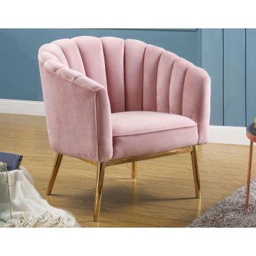 Coral Accent Chair Pink Velvet