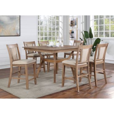 Cotette Natural Finish Counter Height Table Set