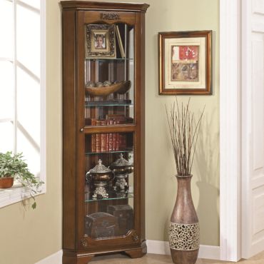 Boston Traditional Corner Curio Cabinet