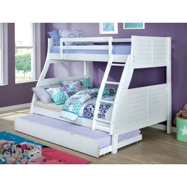 Dakota White Finish Bunk Bed Twin Full