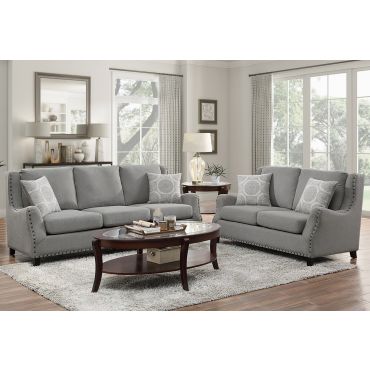 Dalton Grey Fabric Living Room