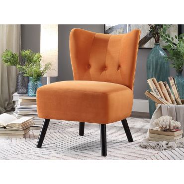 Daniel Orange Velvet Accent Chair