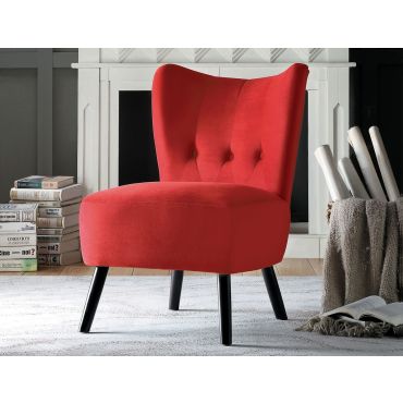 Daniel Red Velvet Accent Chair