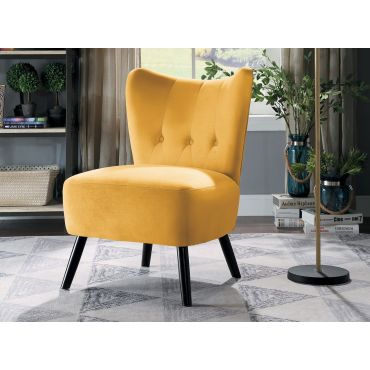 Daniel Yellow Velvet Accent Chair