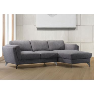 Davie Grey Linen Fabric Modern Sectional