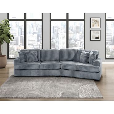 Dean Grey Oversized Sofa With Cuddler