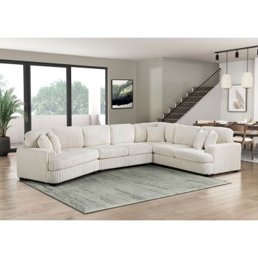 Dean Ivory Sectional With Cuddler