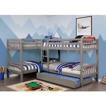 Debny Grey Quadruple Twin Bunkbed