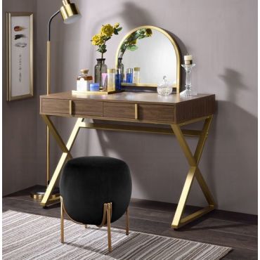Delaney Walnut Desk With Mirror