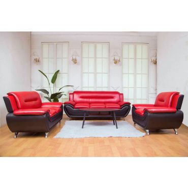 Deliah Red and Black Modern Sofa