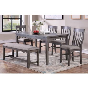 Della Transitional Style Dining Table Set