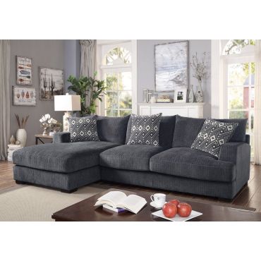 Denice Grey Sectional With Deep Seats
