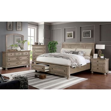 Deniro Storage Bed Rustic Finish