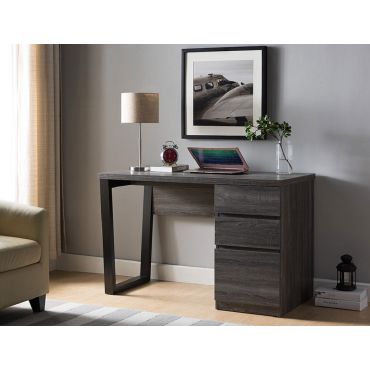 Depon Office Desk Rustic Gray Finish