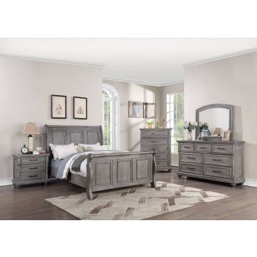 Derby Rustic Grey Sleigh Bed