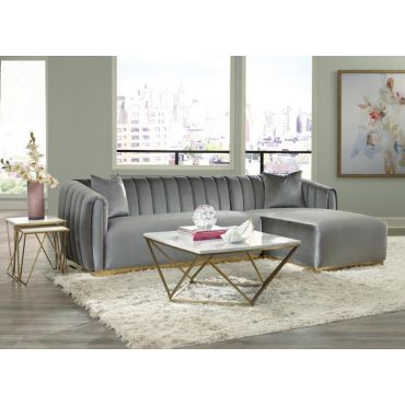 Derwyn Modern Sectional With Gold Base
