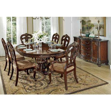 Deryn Park Traditional Round Dining Table Set