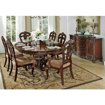 Deryn Park Traditional Round Dining Table Set