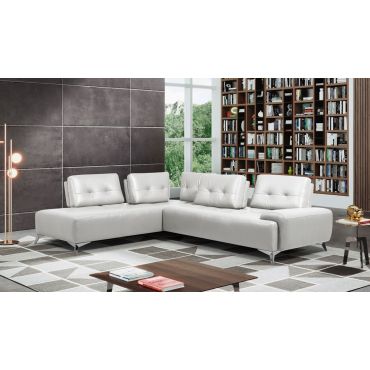 Dollum Italian Leather Sectional With Motion Backs