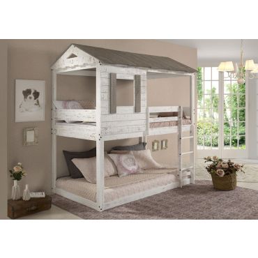 Farmhouse Rustic Grey Bunkbed